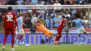 Trent Alexander-Arnold scoring Liverpool's first goal