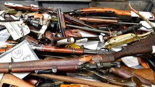 Guns collected by the police in an Australian gun amnesty