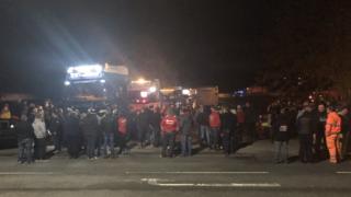 Crowds gathered in Ruthin to pay their respects to the three teenagers who died in the car crash
