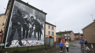 Mural in the Bogside area of Londonderry depicting Bloody Sunday