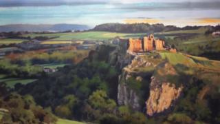 Painting of Carreg Cennen castle