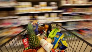 trolley of food