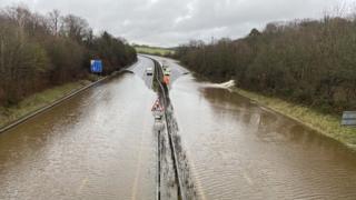 Flooding on the M23