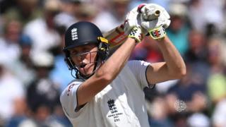 England opener Zak Crawley plays a shot