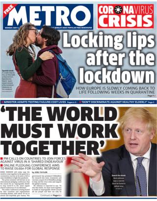 Metro front page, 4/5/20