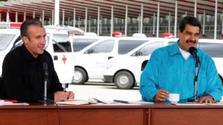 Tareck el Aissami y Nicolás Maduro.