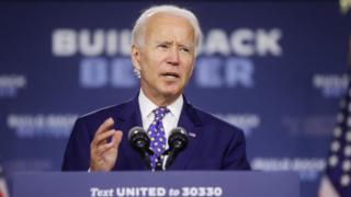 Joe Biden speaks at a campaign event in Wilmington, Delaware, US, July 28, 2020