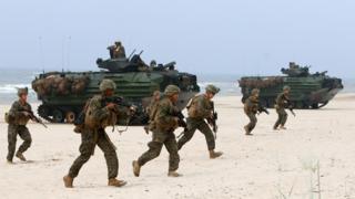 US troops on exercise