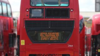 Travel information on back of bus