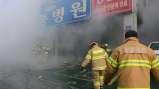 불이 난 경남 밀양의 세종병원