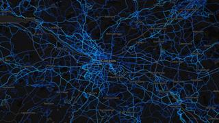 Район Глазго - маршруты бега (от пользователей Strava 2015)