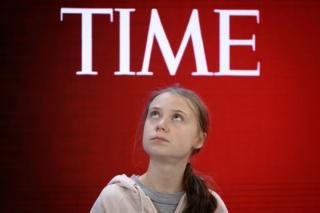 Swedish climate activist Greta Thunberg attends a session at the Congress centre during the World Economic Forum annual meeting in Davos.