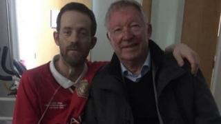 Damien Nixon and Sir Alex Ferguson