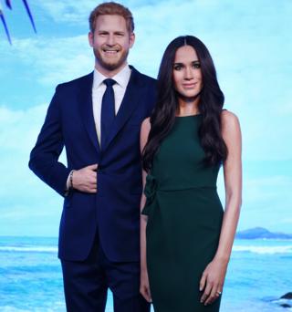 A brand new waxwork of Meghan Markle is unveiled at Madame Tussauds" in London