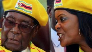 Robert Mugabe na Grace nwunye ya