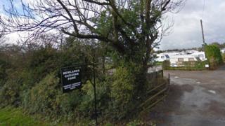 The caravan park entrance