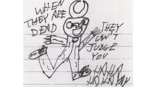 Sketch drawn by the defendant