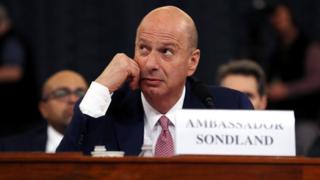 Gordon Sondland testifying before the House Intelligence Committee