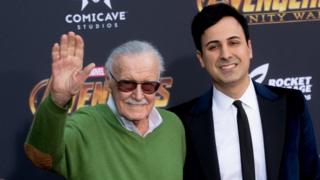 Stan Lee and Keya Morgan attend the world premiere of "Avengers: Infinity War" on April 23, 2018 in Los Angeles, California.