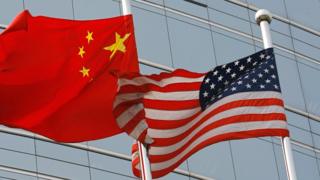 Флаг Китая и США - файл фотографии