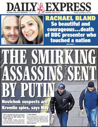 Daily Express front page - 06/09/18