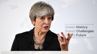 Theresa May during her speech in Florence