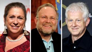 Abigail Disney (left), Jerry Greenfield and Richard Curtis