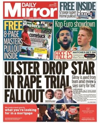 front page of the Daily Mirror Wednesday 4 April 2018