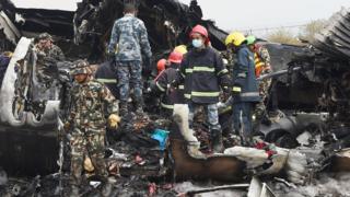 Restos del avión accidentado