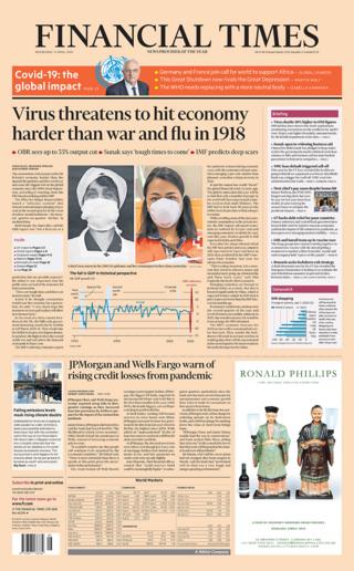 Front page of the Financial Times