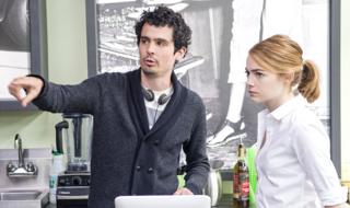 Damien Chazelle directing Emma Stone in La La Land