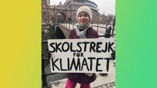 The picture that Greta Thunberg posted of herself on social media.