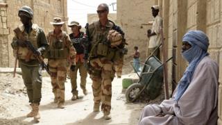 File image of members of the French anti-terrorist Barkhane force patrolling in Mali
