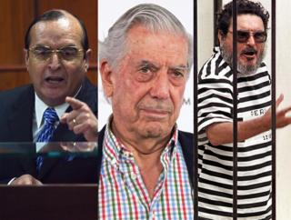 Vladimiro Montesinos, Mario Vargas Llosa y Abimael Guzmán.