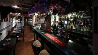 A deserted Spanish Tapas restaurant in Camberley, in Surrey.