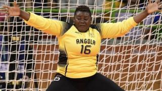 La gardienne de l'Angola a joué un grand rôle dans la victoire de son équipe