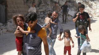 Crianças em Aleppo