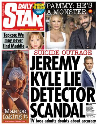 Daily Star front page 27/06/19