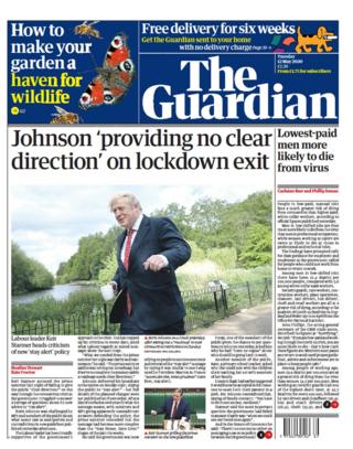 Guardian front page