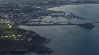 Aerial view of St Peter Port, Guernsey