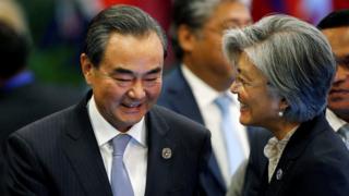 中國外交部長王毅與韓國外長康京和