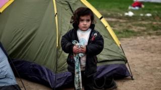 Child refugee in Greece