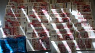 Seized cash