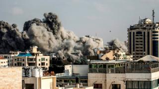 Smoke rising from Gaza City - 14 July