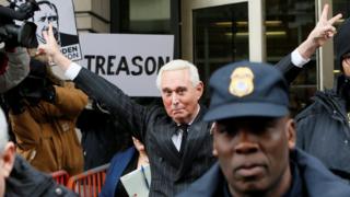 Roger Stone leaves the Federal Court in Washington DC, 1 February 2019