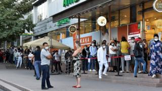 queue at Almaty pharmacy