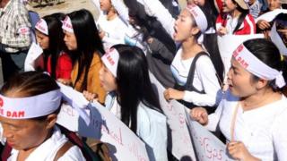 ပြီးခဲ့တဲ့လက ပြုလုပ်တဲ့ ကချင်ပြည်နယ်က မြစ်ဆုံစီမံကိန်း ဆန့်ကျင်ဆန္ဒပြပွဲ