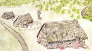 Artists impression of the lost village of Cadzow