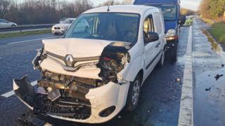 One of the vehicles involved in the crash
