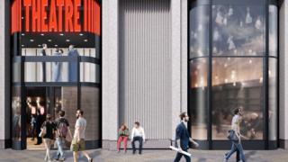 A CGI impression of how the front of the new theatre complex will look